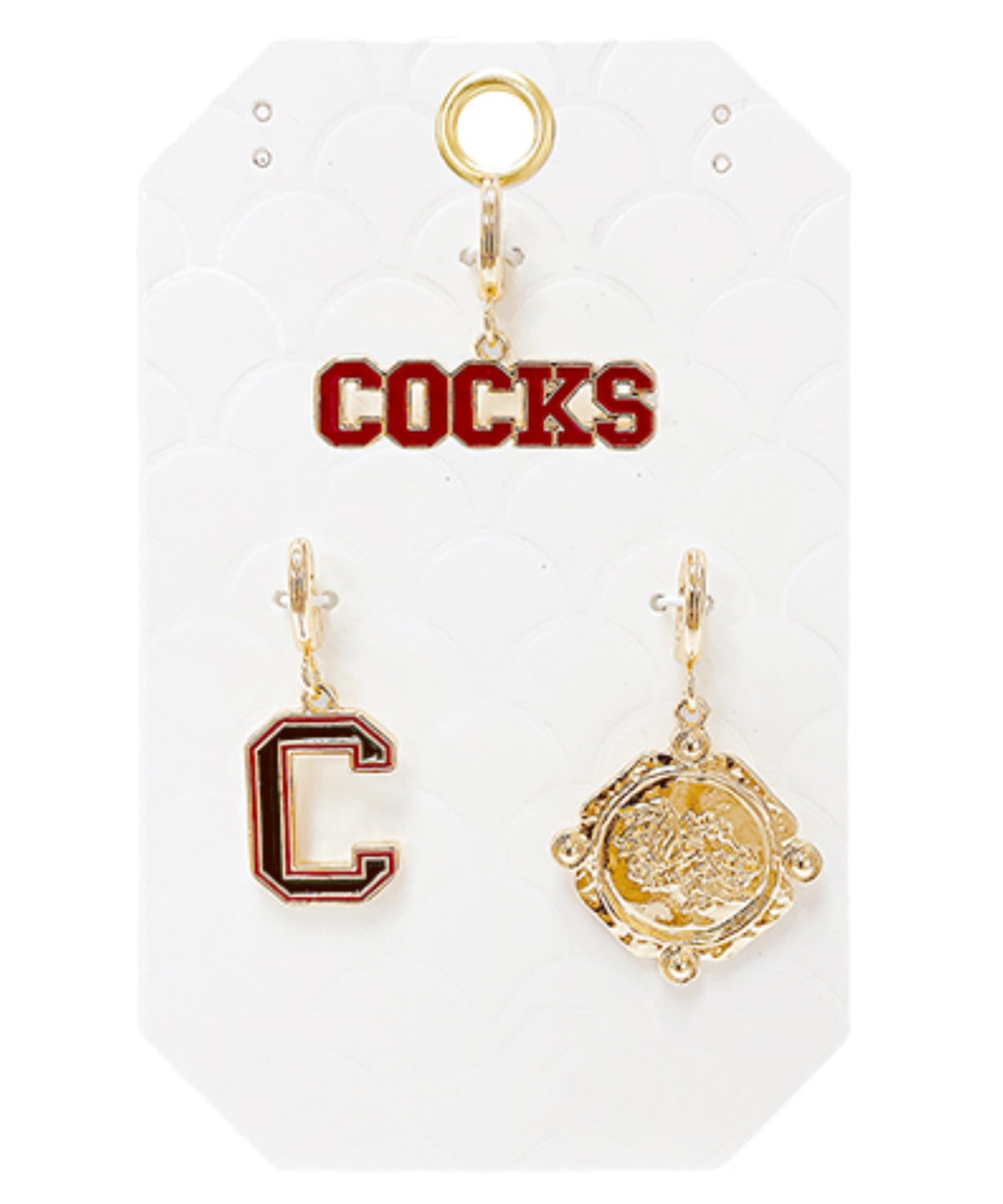 QQ33886-004 Gameday Carolina Gamecocks Football Charm Set Burgundy and Black 0