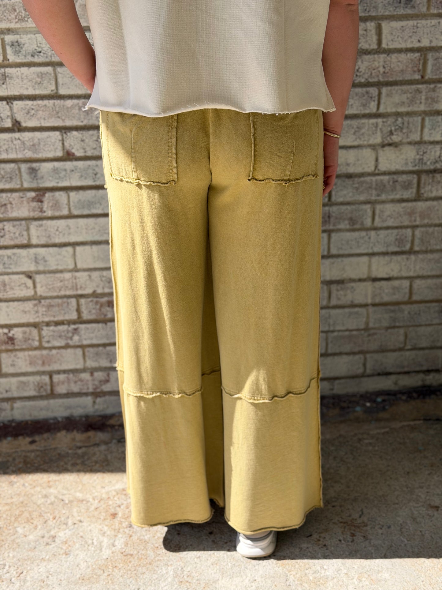 EB50522 Easel Honey Mustard Wide Leg Ginny Pant