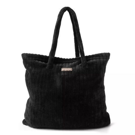 HMOB-BL Hello Mello On My Way Tote Throw Plush Blanket Black