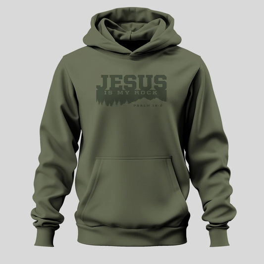 HPS5427 Kerusso Men's Jesus Is My Rock Hoodie Green 0