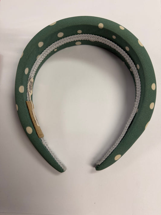 711765 Sage Headband with White Polka Dot