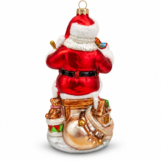 MX197975 Ganz Santa Rocking Horse Ornaments Glass 0