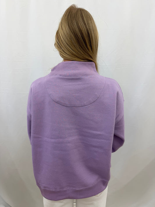 RDG65429SLD Royce "Lingo" Long Sleeved Mock Crew Oversized Lavender