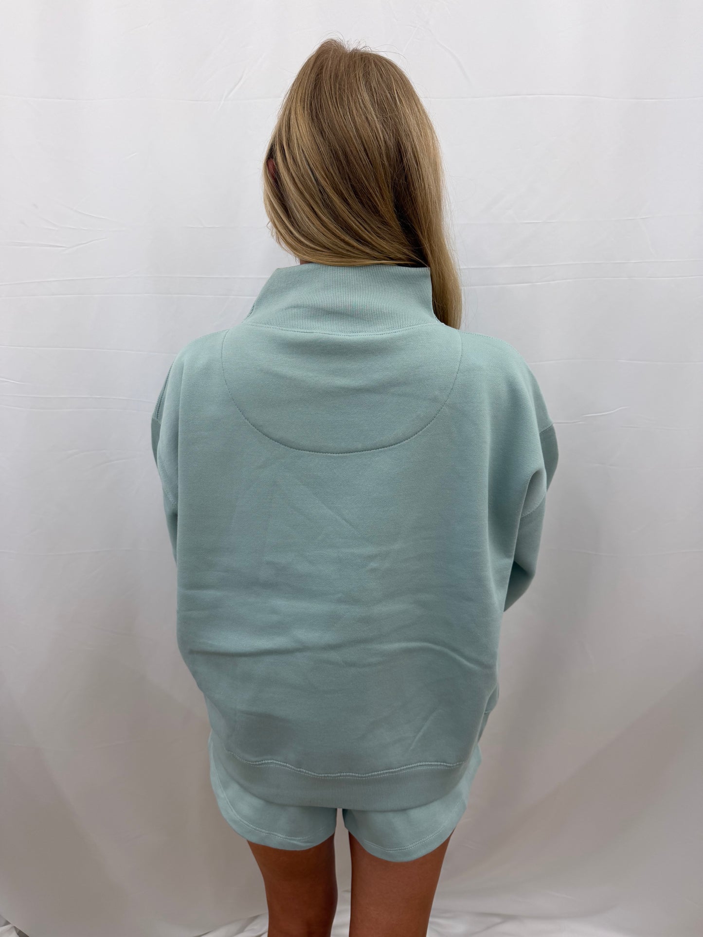 RDG65429SLD Royce "Lingo" Long Sleeve Mock Crew Mist Oversized Fleece