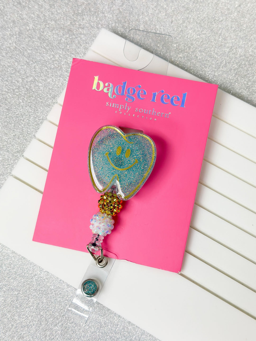 0124-BADGEREEL-TOOTH Simply Southern Tooth Badge Reel