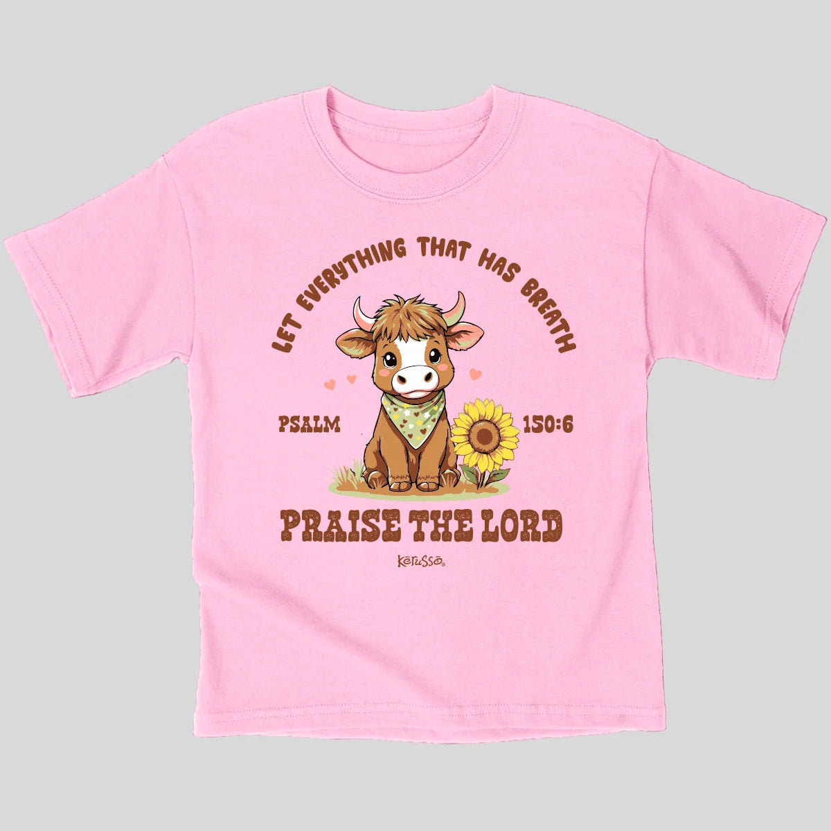 KDZ5470 Kerusso Youth Praise Cow T-Shirt Pink