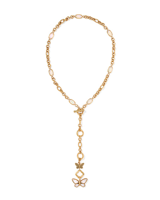 9608879777 Kendra Scott Dolly Parton Butterfly Necklace Vintage Gold White Mix 0