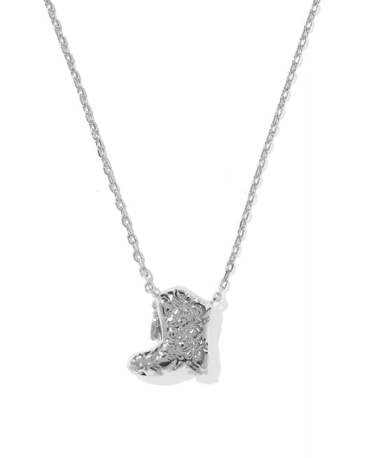9608872885 Kendra Scott Drill Team Boot Rhodium Pendant Necklace Mother of Pearl 0