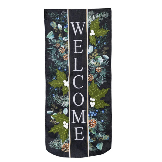 BRT6REV26 Evergreen Winter Foliage Welcome Everlasting Impressions Flag 0