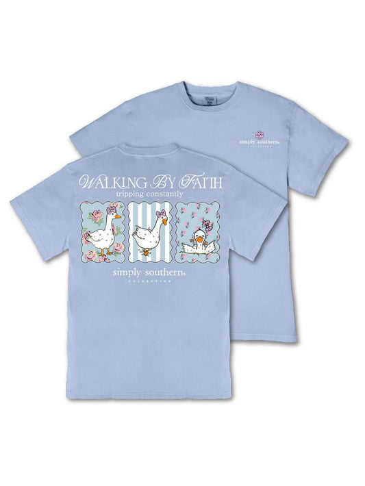 MINWASH-TRIPPING-FDBLU Simply Southern Tripping Constantly T-Shirt Blue