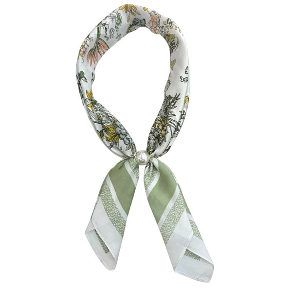 NK8115AK Green Pearl Scarf Necklace