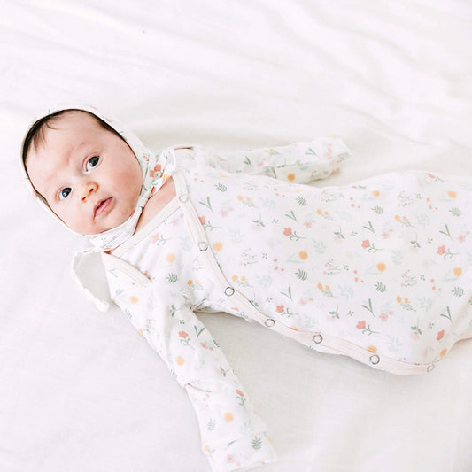 CP-KNGW-0126-NSZ Copper Pearl Mabel Newborn Knotted Gown