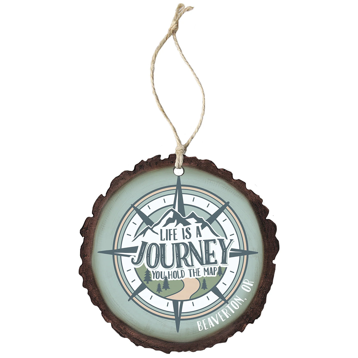 ORW1105 Sincere Surroundings Life Journey Compass LOC Ornament Wood 0
