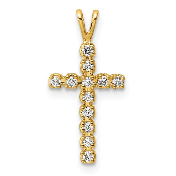 PM4946-015-YLG 14KT Yellow Gold .15CTW Lab Grown Diamond Cross Pendant 0