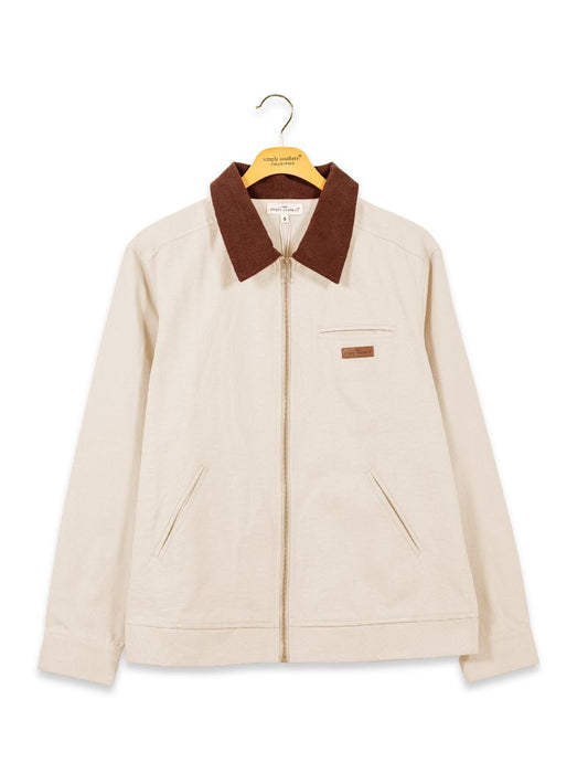PP-0226-JKT-CNVS-IVORY Simply Southern Women's Ivory Jacket 0