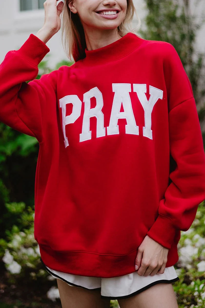KDC-SWTS-509_RED Katydid Pray Mockneck Sweatshirt 0