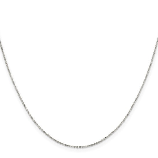 QPE64-20 Sterling Silver 1mm 8 Sided Diamond Cut Cable Chain 20" Inches Long