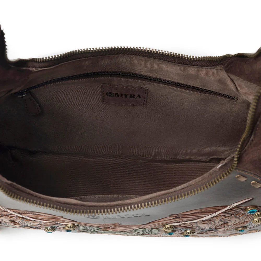 S-13421 Myra Sierra Grove Handtooled Leather Bag in Deep Espresso