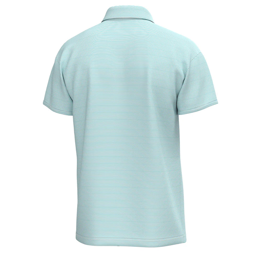 L0600003 Local Boy Youth Palms Polo Aqua/White