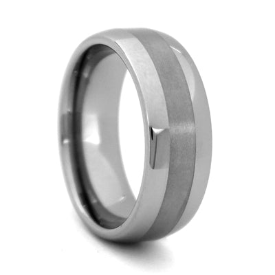 SR12-8MM Steel Revolt Domed Tungsten Carbide Wedding Ring 0
