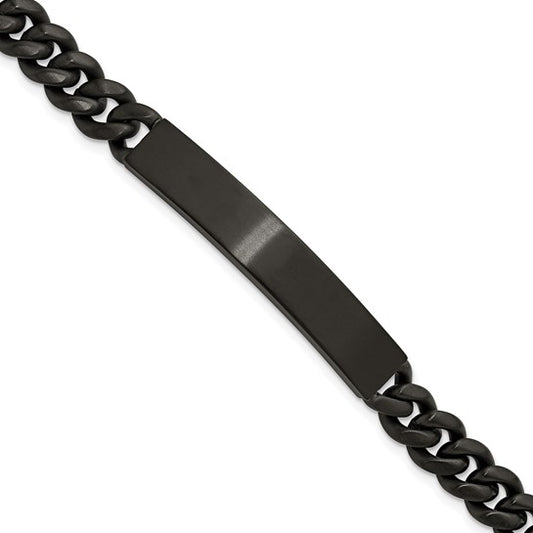 SRB3287 Chisel Stainless Steel Brushed Black IP-plated Curb Link 8mm 8.5 inch ID Bracelet 0