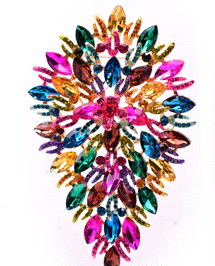 PY12019GMU XL Multicolor Stone Brooch