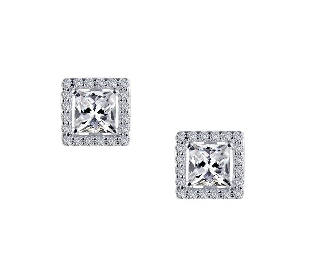 E0327CLP00 Lafonn Sterling Silver 1.52CTTW Lassaire Stone Princess Stud Earrings 0