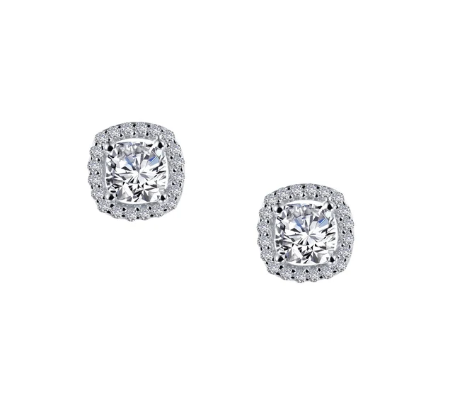 E0329CLP00 Lafonn Sterling Silver 1.52CTTW Lassaire Cushion Stud Earrings 0