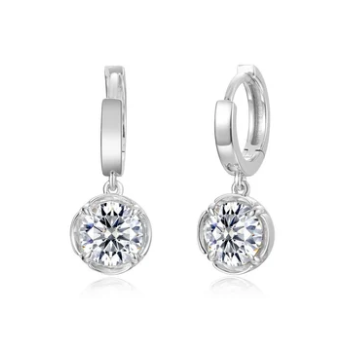 E0731CLP Lafonn Sterling Silver 2.06CTW Lassaire Blossom Cradle Drop Huggie Earrings 0