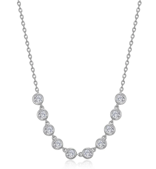 N0374CLP Lafonn Sterling Silver 1.10CTW Lassaire Articulated Bezel Line 20" Necklace 0