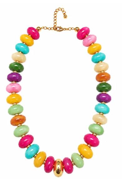NK1305MLT Gold Accent Candy Necklace Multicolored 0