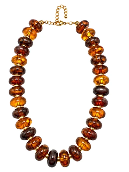 NK1303TORT Large Beaded Candy Necklace Tortoise 0
