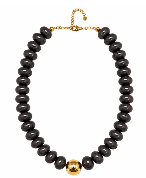 NK1304BK Game Day Candy Beaded Necklaces Black 0