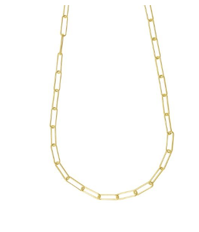 33-0310-018 Rembrandt Gold Plated Medium Paperclip Necklace 18inch 0
