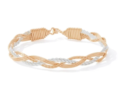 B530TT Ronaldo Jewelry God's Up To Something 14K Gold Artist Wire and Sterling Silver Bracelet 0