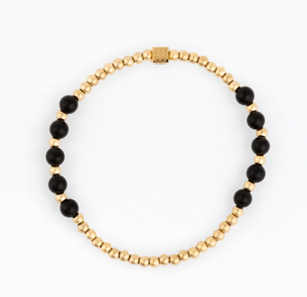 78815 Michelle McDowell Palmer Obsidian Waterproof 18K Yellow Gold Plated Bracelet 0