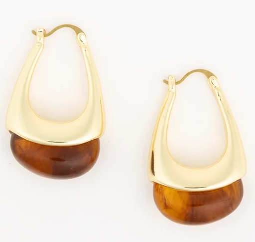 79772 Michelle McDowell Talia Tortoise Gold Tone Earrings 0