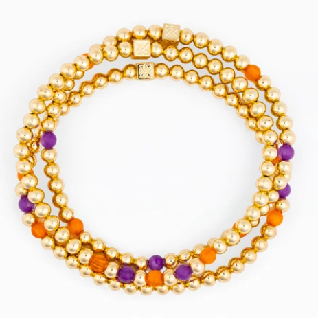 77720 Michelle McDowell Lidia Bracelet Purple And Orange Gold Tone 0