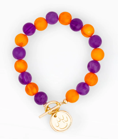 75823 Michelle McDowell Clemson Beaded Pendant Bracelet 0