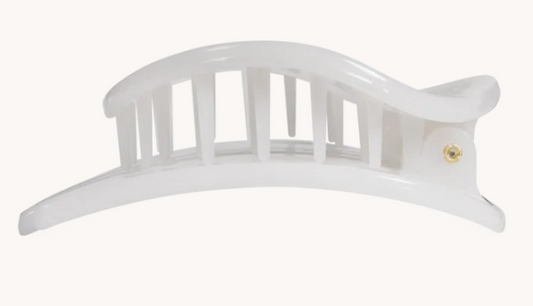 TT-FCL04-004 Teleties Coconut White Large Flat Circle Hair Clip 0