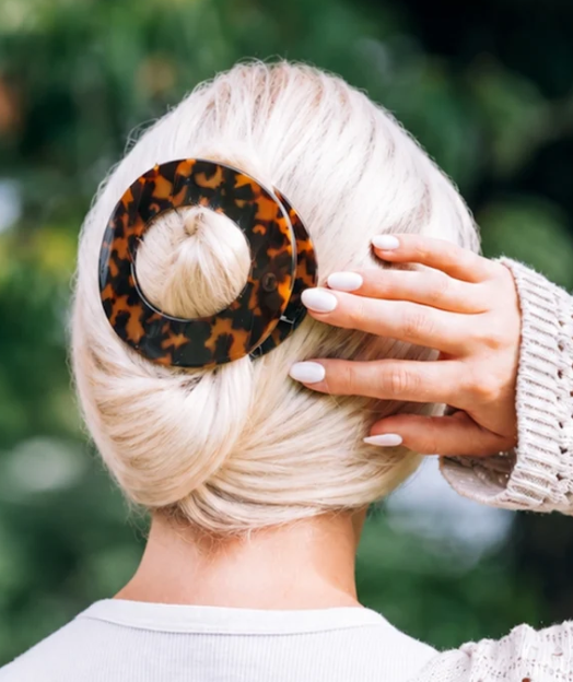 TT-FCL04-001 Teleties Tortoise Large Flat Circle Hair Clip 0