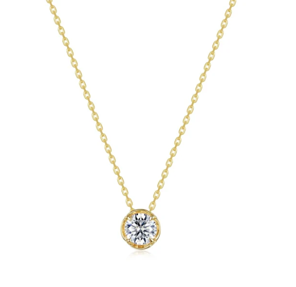 N0386CLG18 Lafonn Gold Plated Sterling Silver 1.03CTW Lassaire Blossom Cradle Necklace 18" 0