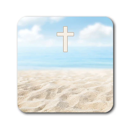 100-777 Tap to Pray Vinyl Sticker - White Sands + Cross 0