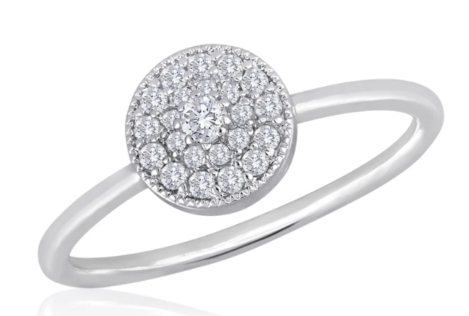 STK26 Stacks Round CZ Stack Silver Tone Ring 0