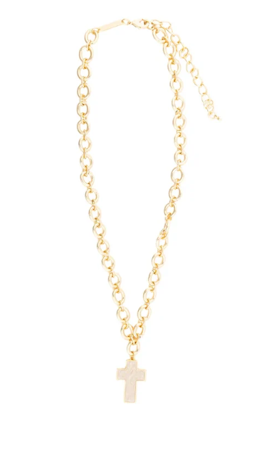59109 Michelle McDowell 18K Gold Plated Hartford Cross Necklace 0