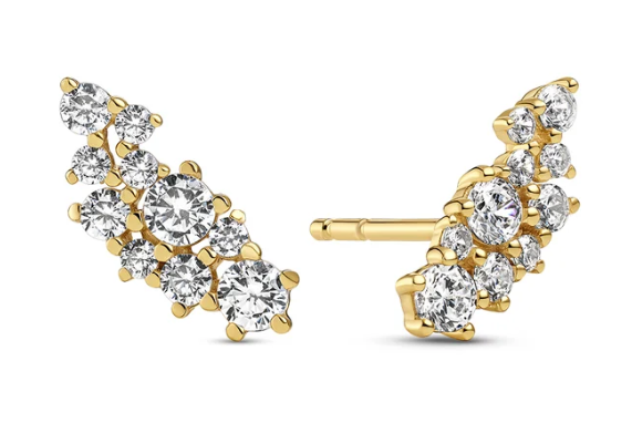 19419 Sif Jakobs 18K Gold Plated Sterling Silver CZ Cristallo Piccolo Earrings 0