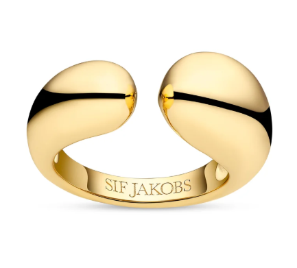 18804 Sif Jakobs 18K Gold Plated Sterling Silver Goccia Pianura Ring 0