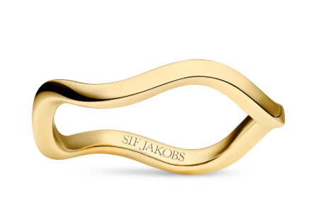 18714 Sif Jakobs 18K Gold Plated Sterling Silver Ellera Waves Pianura Ring 0