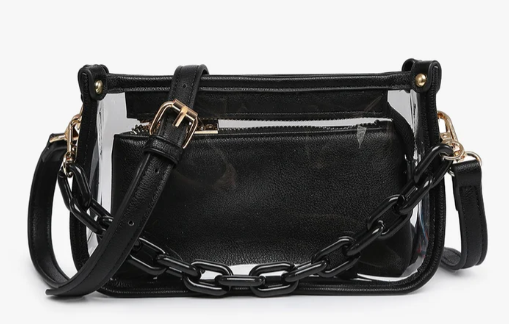 M2226CR-BK Jen & Co. Jessica Clear Crossbody in Black 0