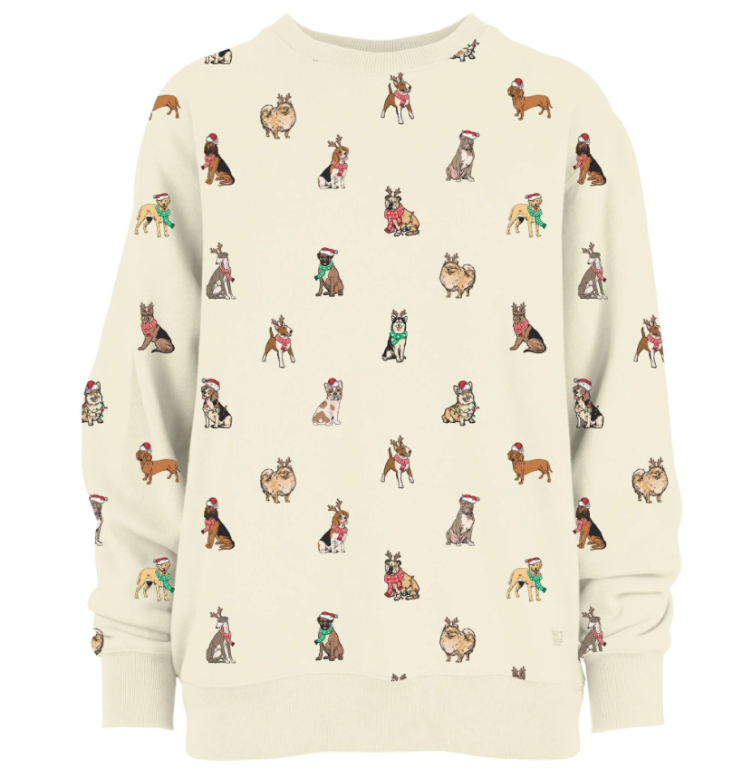 RDG25A75DXP Royce "Holiday Dog Pattern" Fleece Ivory 0
